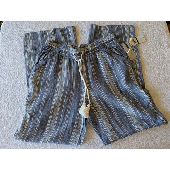 NWT  Jolt wide leg linen/rayon blend tie/elastic waist pants   Sz L - Picture 7 of 10